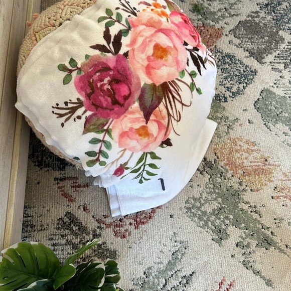 New Floral Baby Gurl Milestone Blanket 40x50” Baby Girl Milestone Blanket Floral - Picture 13 of 16